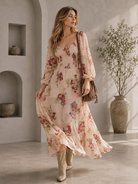 Free People Dresses & Skirts - Free People Morning Glory Floral Maxi Dress Small B2856
